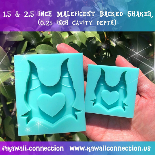 1.5 Or 2.5 Inch Simplistic Mistress Of All Evil Shiny Backed Shaker Princess Villain Silicone Mold For Custom Resin Keychain & Charms