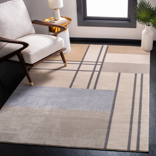 Melinda Looped/Hooked Beige Rug