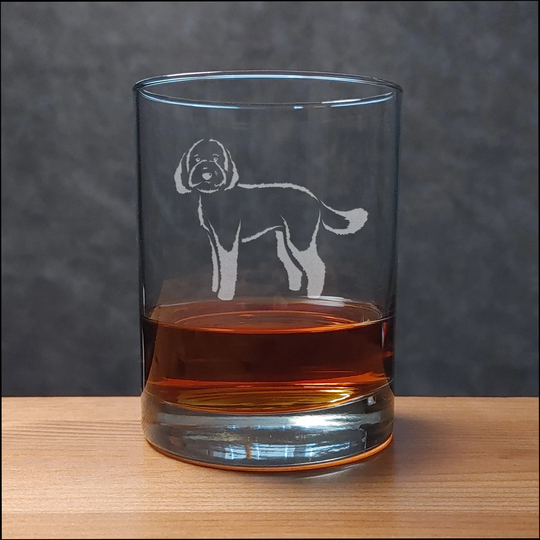 Labradoodle Engraved 13Oz Whiskey Glass - Free Personalization Dog Lovers Personalized Gift