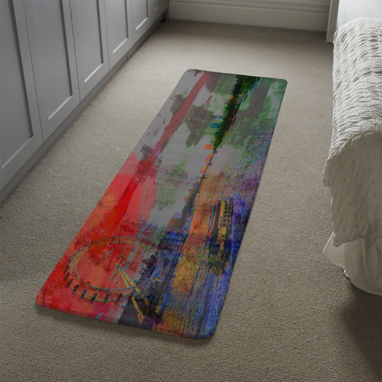 Longmire London Thames Designer Shaggy Grey/Orange Rug