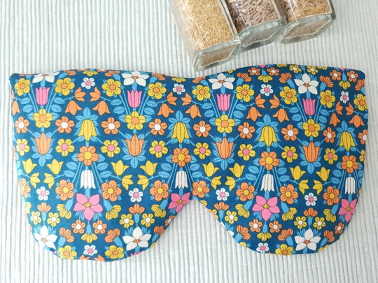 Liberty Floral Microwave Eye Pillow, Organic Oversized Lavender, Chamomile, Unscented Eyemask, Reusable Eyecare Gift, Wellbeing