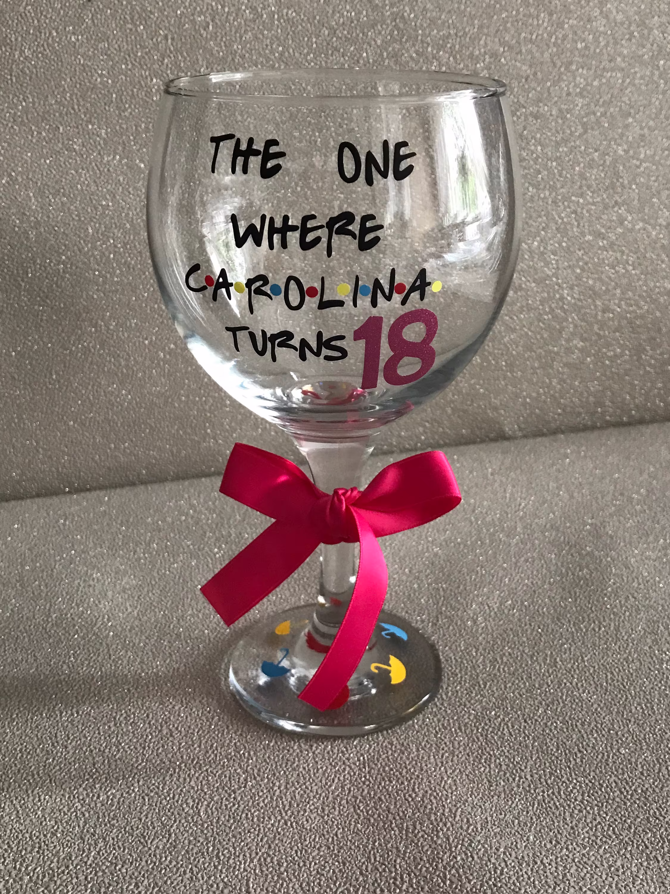 Personalised Gin Glass, Birthday Gift For Her, 18Th Gift, Glass 18Th, Friends Age Gin
