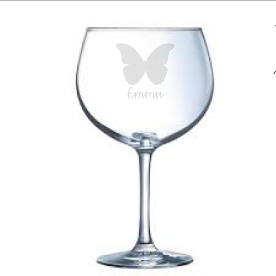 Personalised Butterfly Engraved Gin Glass, Gift, Gifts, Lover