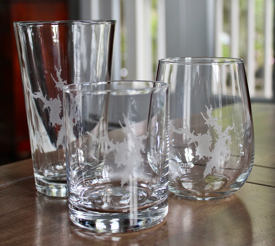 Badin Lake, Nc Map Glasses