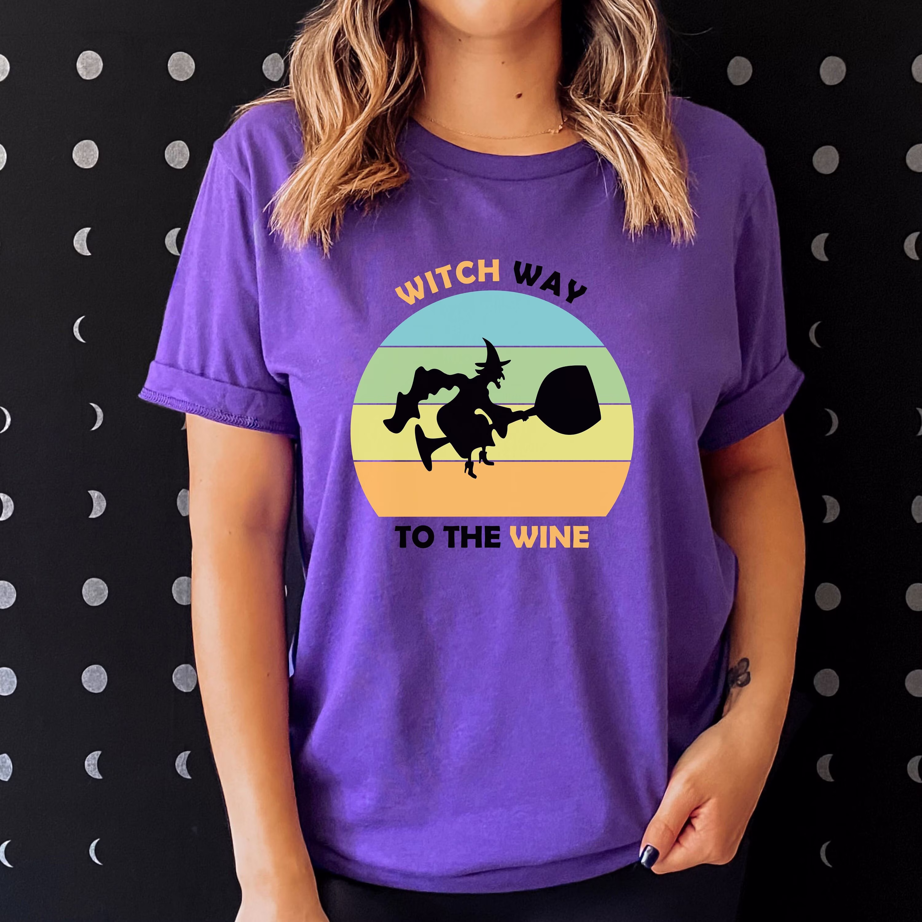 Witch Way To The Wine Halloween Shirt, On Glass Broomstick, Funny Shirt