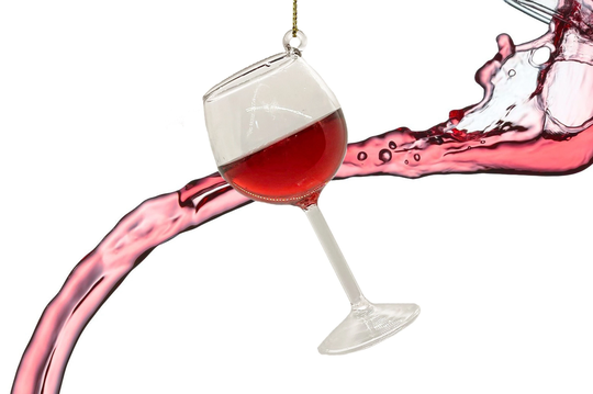 Red Wine Glass Christmas Ornament