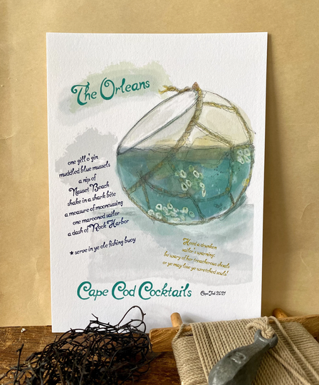Orleans Cocktail Print, Painting, Art, Cape Cod Cocktails, Prints