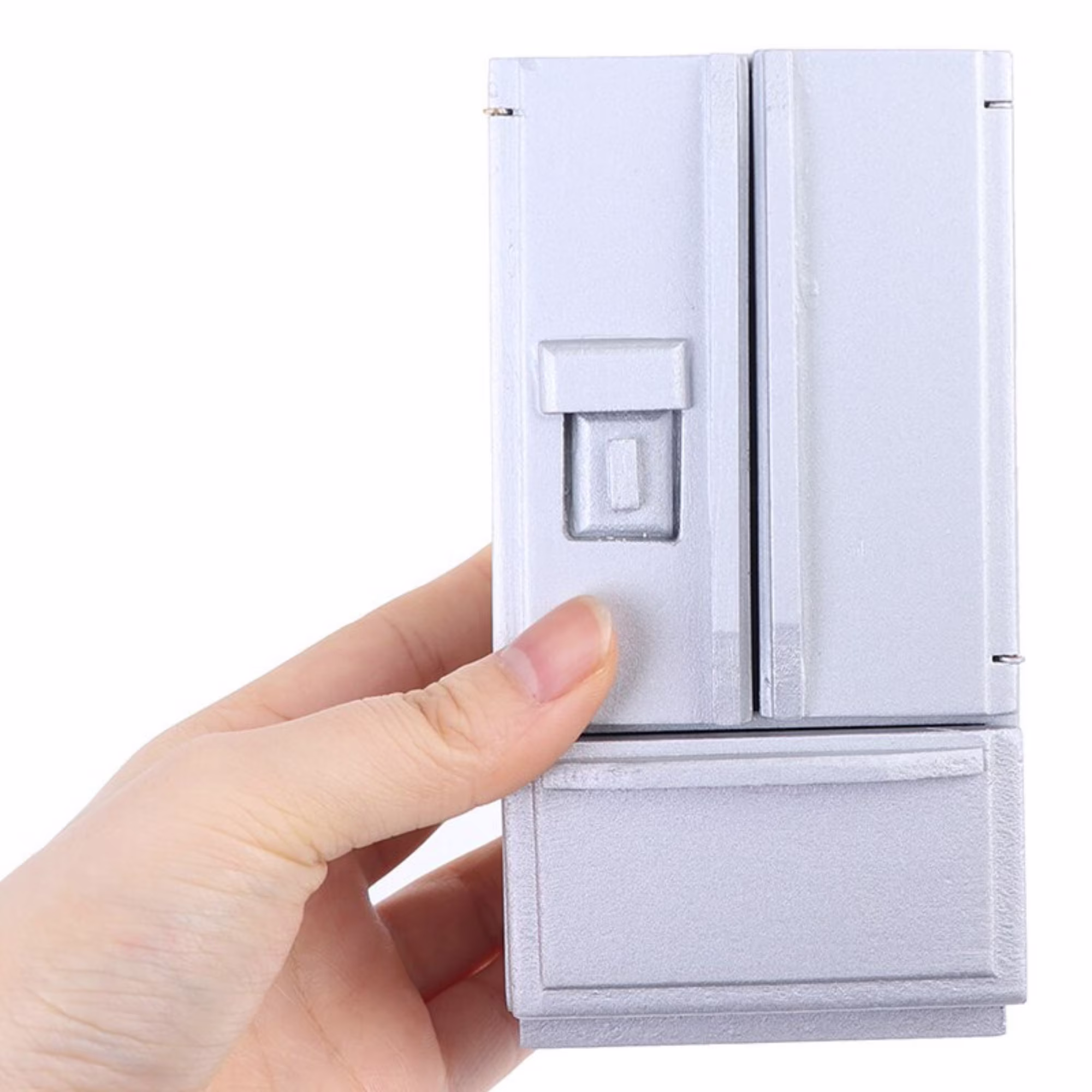 Dollhouse Miniature White Green Purple Furniture Wooden Single Double Door Refrigerator Fridge Model Toys Decoration, Scale 112