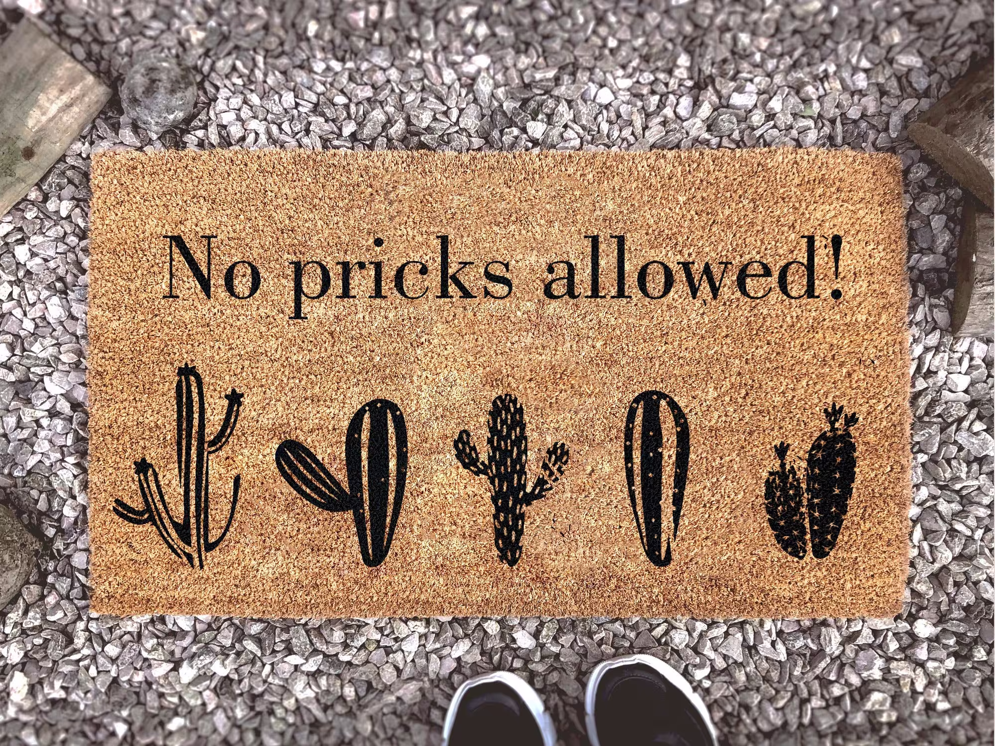 No Pricks Allowed Doormat - Funny Door Mat Welcome Housewarming Gift Custom Rug