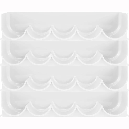Plastic Stackable Water, Wine Bottle Holder Rack, Multi-Ier Storage Organizer For Kitchen, Refrigerator, Fridge, Pantry Shelves, Countertops, Each Rac