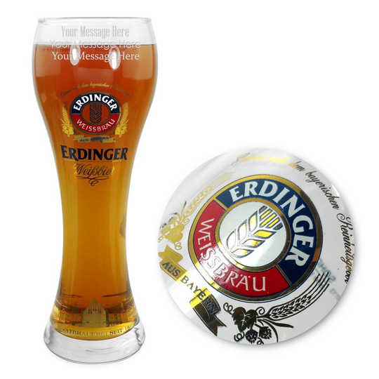 Personalised Engraved Official Erdinger Pint Beer Glass (Your Name / Message)