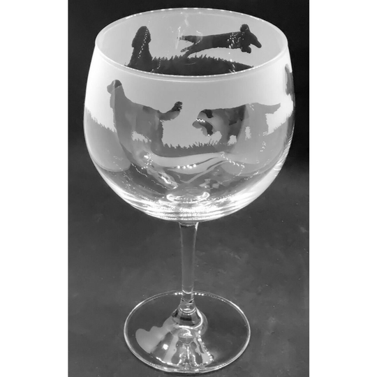 70Cl Glass Gin Balloon With Cocker Spaniel Frieze Design