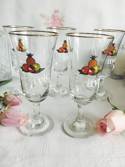 Set Of 5 Vintage Britvic Glasses