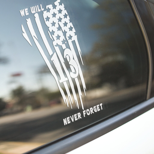 Personalized in Memory Decal ~ Custom Car Military Loving Afghanistan 13 Never Forget