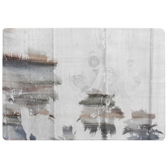 Grafton Palm Designer Shaggy Grey/Black Rug