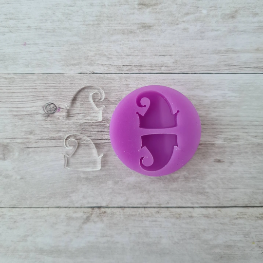 Resin Silicone Mold - 14mm Elf Hat Stud Earrings Mold, Flexible Christmas Resin Polymer Clay Supplies, Supplies