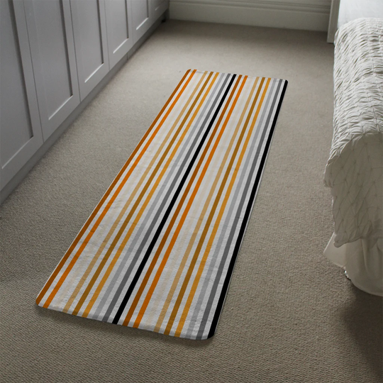 Lovelady Designer Shaggy Grey/Orange/Beige Rug