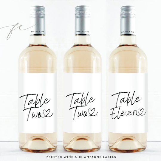 Table Number Wine Labels | Bottle Numbers Wedding Day Decorations Favours Decor No. Label