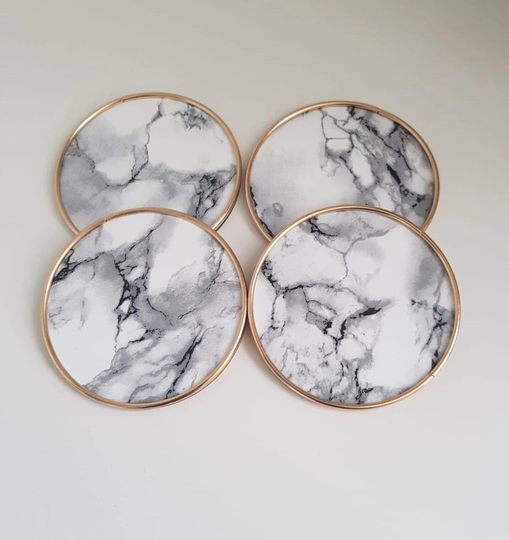 Marble Gold Rim Coasters/Tableware/Beverage/Handmade