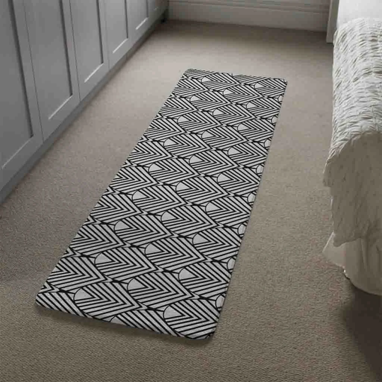 Kyles Decoration Designer Shaggy White/Black Rug