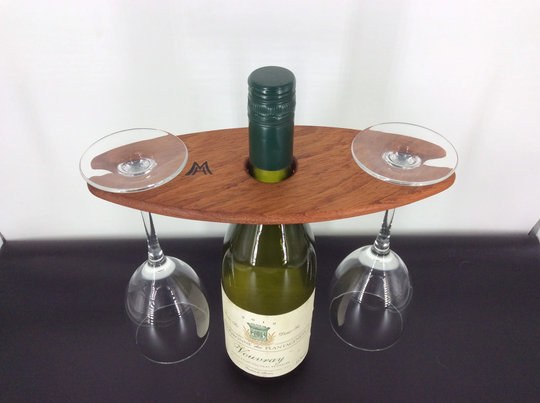 Wine Butler, & Glass Bottle Holder, Wine Glass Caddy, Wine Bottle Holder, Wooden Wood Caddy