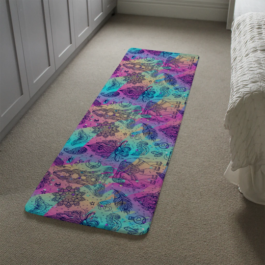 Laverriere Colourful Rainbow Designer Shaggy Purple/Aqua/Yellow Rug