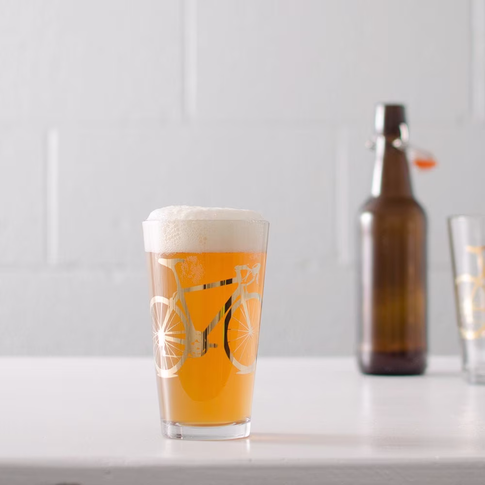 20K Gold Bike Glassware - Set Of 2
