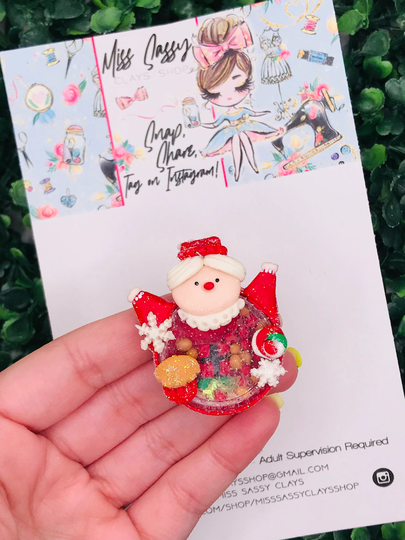 Christmas Mrs. Santa Claus Shaker | Bow Center Centers For Bows Clay Clays