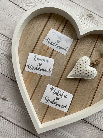 Personalised Wedding Glass Decal, Vinyl Sticker, Name Role Wine Bridal Party Groomsmen Decal