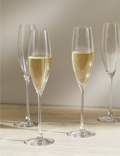 Set of 4 Champagne Flutes beige
