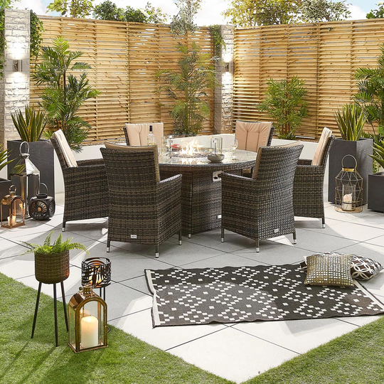Ancika 6 Seater Dining Set with Cushions