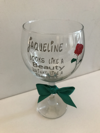 Personalised Gin Glass Looks Like A Beauty Drinks Beast Best Friend Gift Sister For Her Secret Santa
