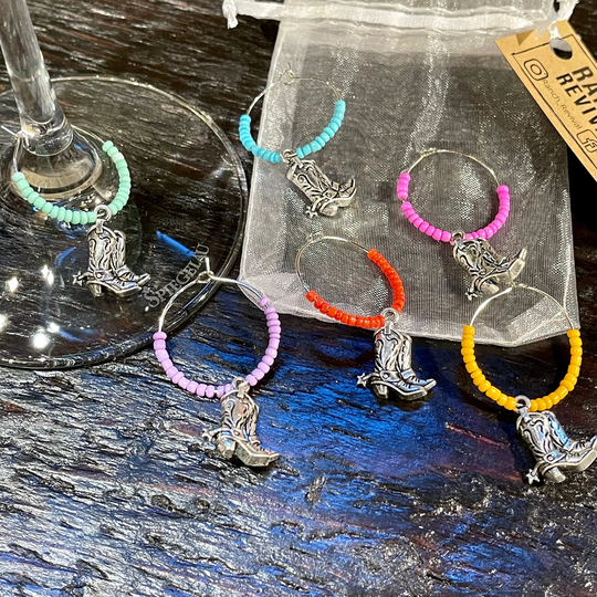 Cowboy Boot Wine Charms | Western Gift