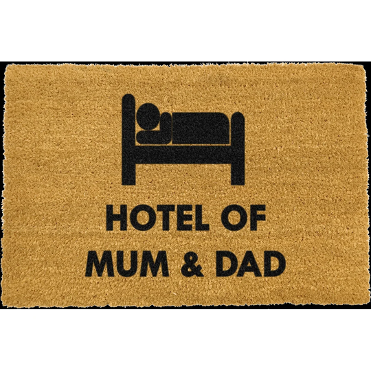 Avangeline Hotel of Mum and Dad Sign Doormat