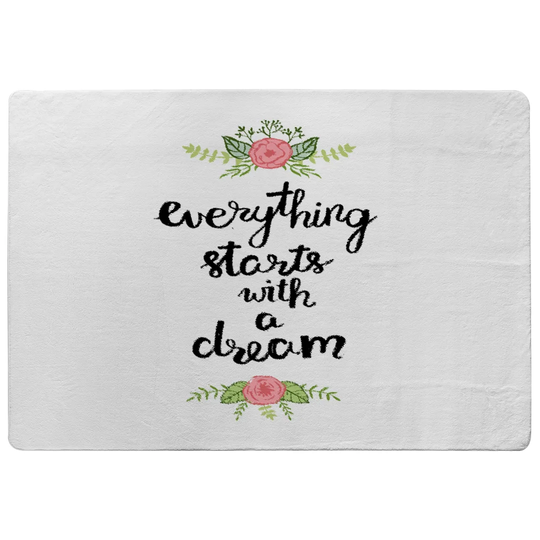 Hargrove Everything Starts with a Dream Designer Shaggy White/Black Rug