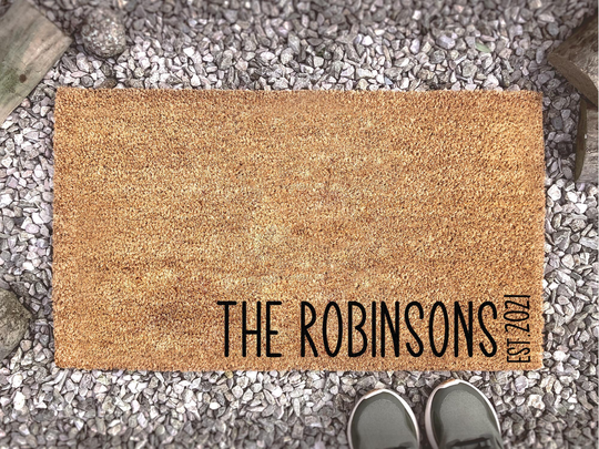 Customized Doormat With Family Name - Last Personalized Door Mat Welcome Housewarming Gift New Home
