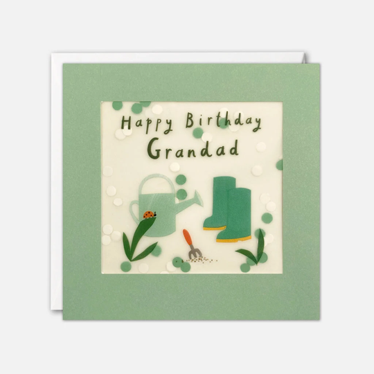 Grandad Gardening Birthday Card With Paper Confetti - Shakies By James Ellis