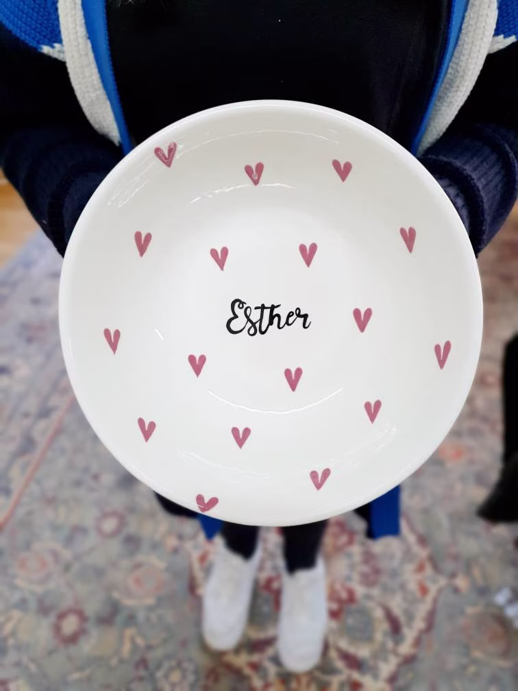Pasta Bowl Hand Painted Ceramic Personalised Dish Gift Custom Serving Bowl Large Cereal