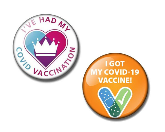 I've Had My Vaccination 25, 38 & 59mm Badge, Magnet Or Magnetic Bottle Opener
