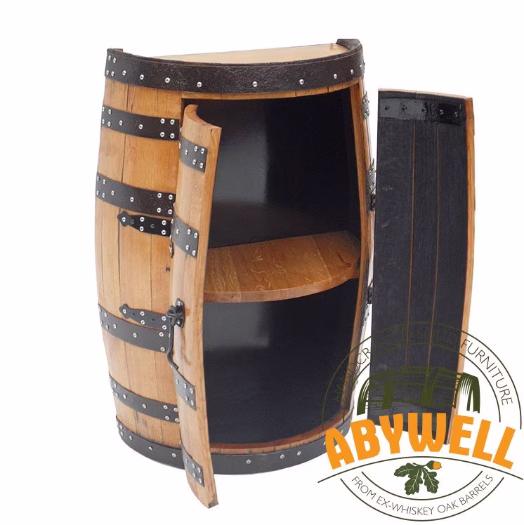 Solid Oak Drinks Cabinet_Wine Rack_Handmade & Recycled From Scotch Whisky Barrel