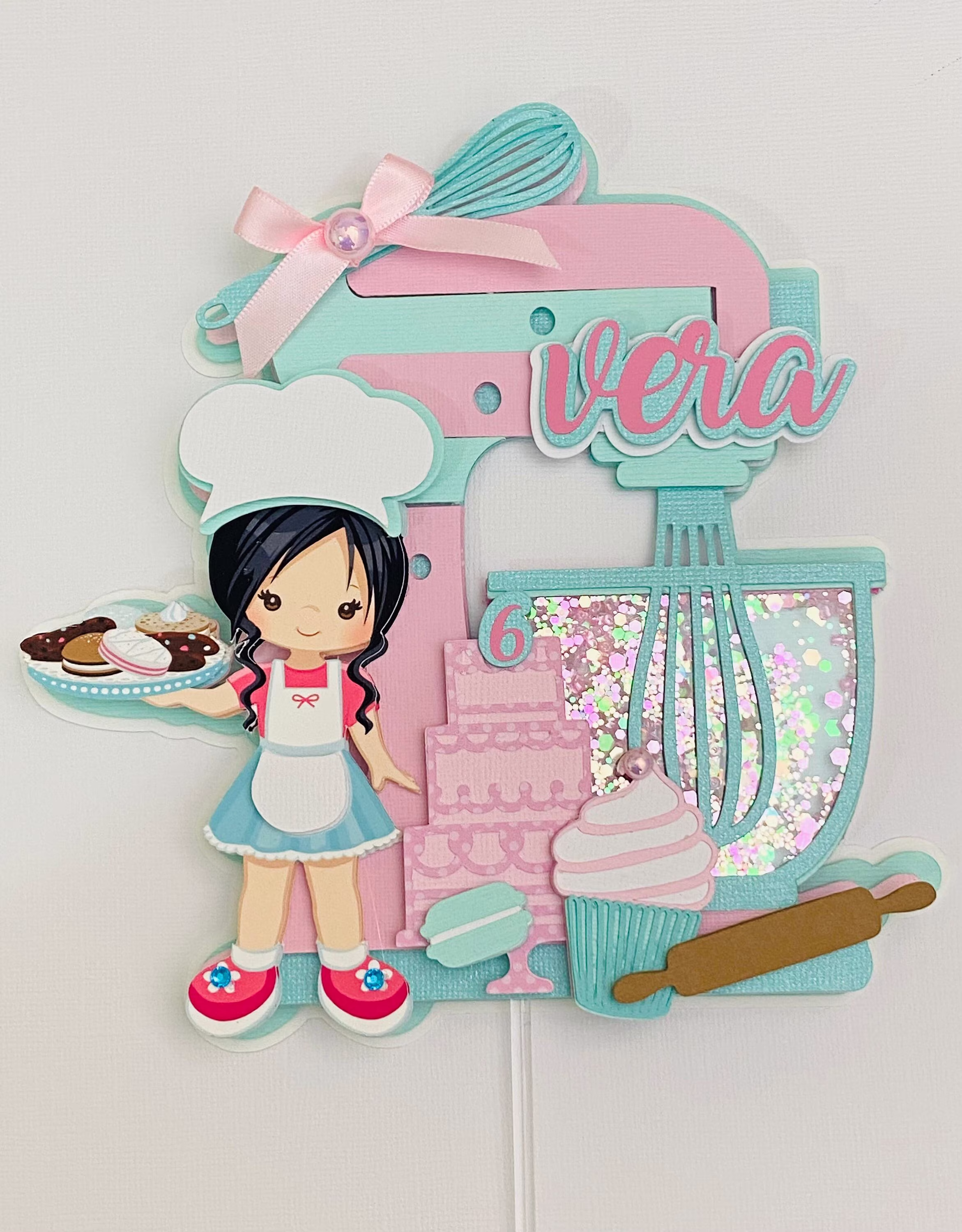 Baker Inspired Cake Topper, Pastry Chef Topper