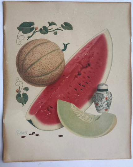 Vintage Melon Print By Pertchik