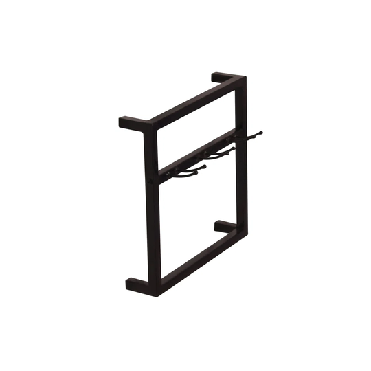 Spearman 4 Bottle Wall Mounted Wine Bottle & Glass Rack in Black