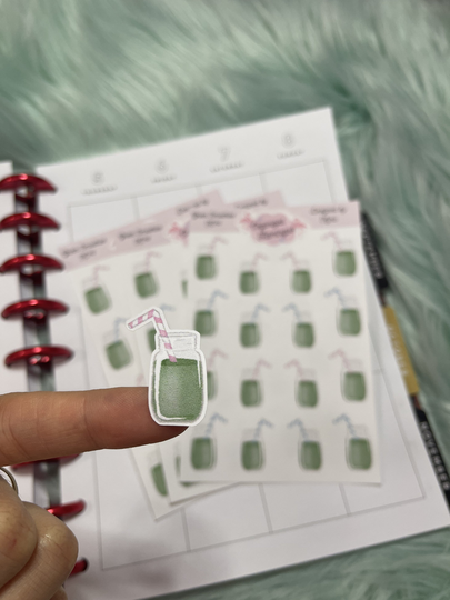 Green Smoothie Planner Sticker Sheet Health Meal Tracking Productivity Stickers K014 By Kyra