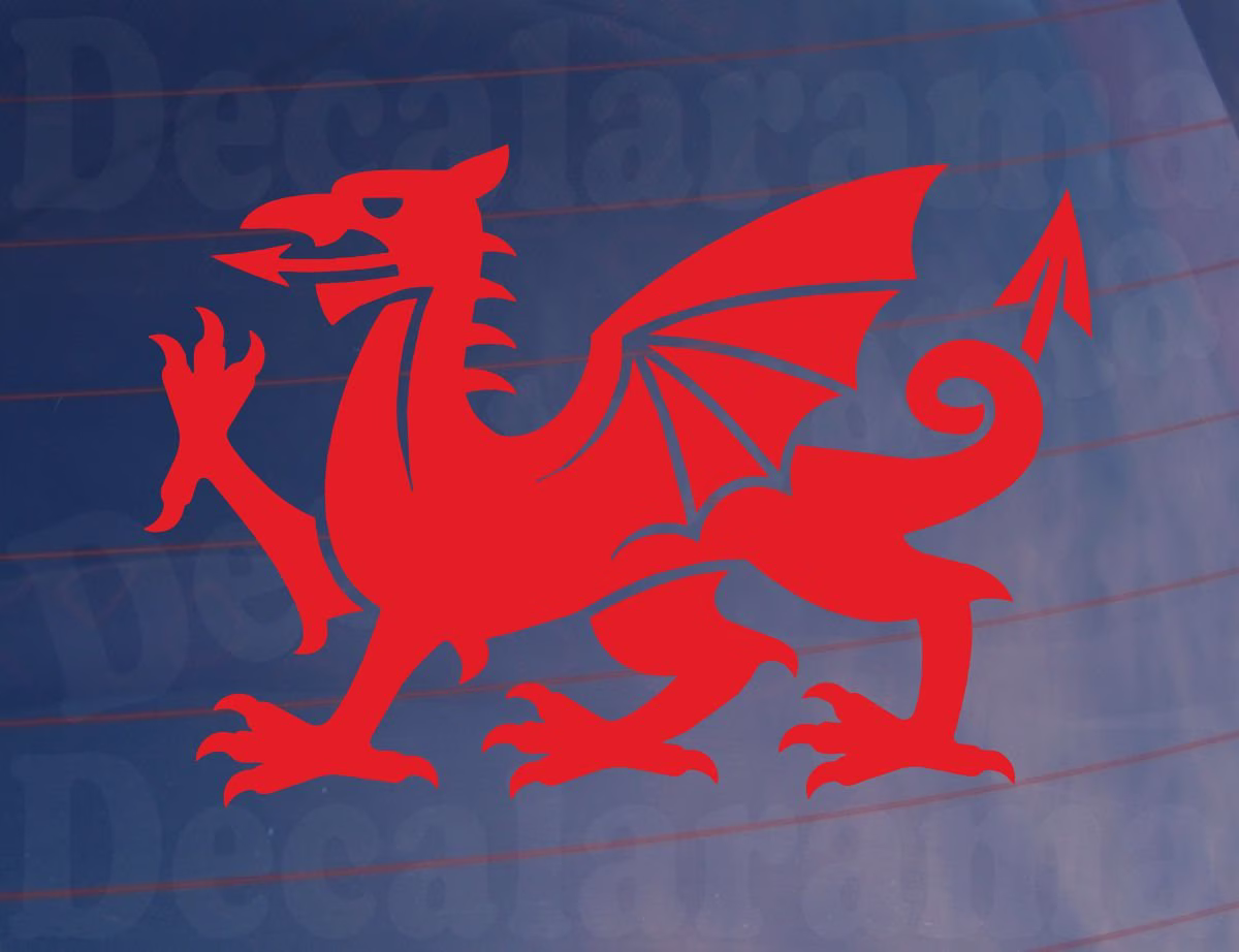 2x Car Stickers Welsh Cymru Dragon Fun Novelty Bumper Door Boot Decals Present