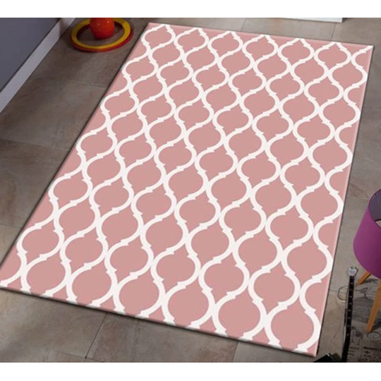 Borst Flatweave Pink/White Rug