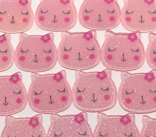 Cat Magnet, Glitter Girly Cute Pretty Fridge Dorm Room Decor, Office Supply, Gift For Lover