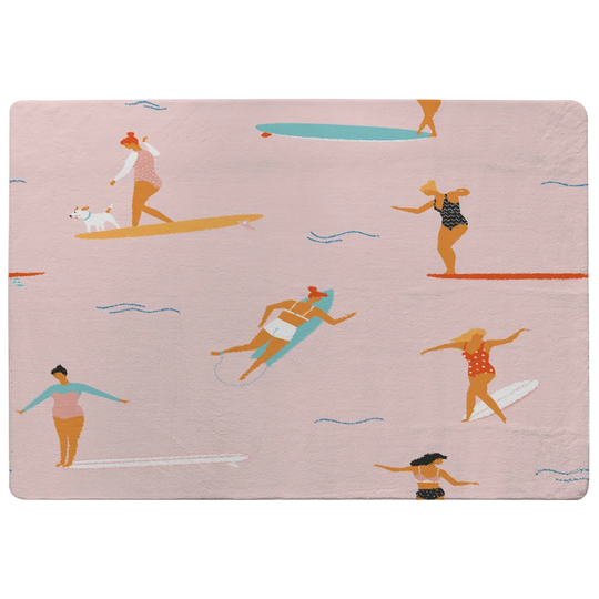 Longoria Surfers Shaggy Pink Rug