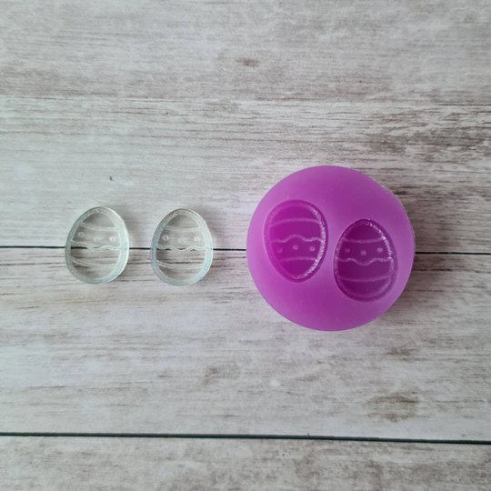 stud Earrings Mold, 14mm Easter Egg Resin Flexible Silicone Polymer Clay Supplies, Supplies