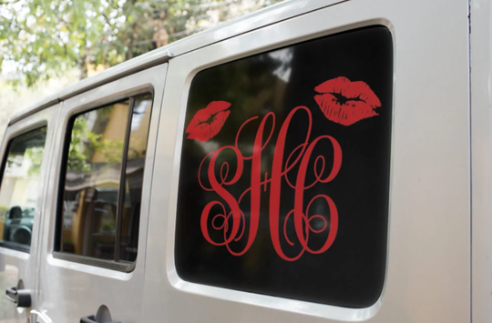 Custom Lips Monogram Decal Sticker Personalized Vinyl Car/Truck Laptop Window Custom